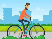 Family Bike Ride In Park Match 3 Puzzle Game
